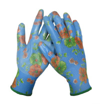 Printed Nitrile Coated Protection Gloves for Gardening